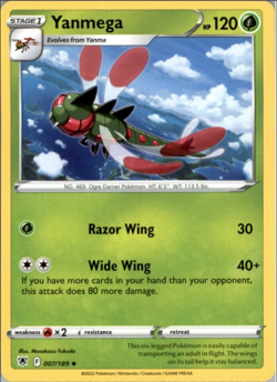 4x Yanmega 007/189 - Pokemon SWSH10 Astral Radiance M/NM- New - Image 1