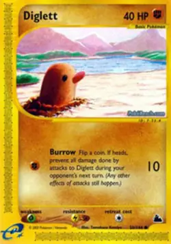 Moderately Played, English Pokemon Regular Diglett - 50/144 - Common Skyridge - Image 1