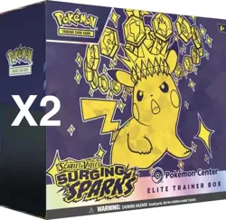 Pokemon TCG Surging Sparks Pokemon Center Elite Trainer Box ETB New/Sealed x 2 - Image 1