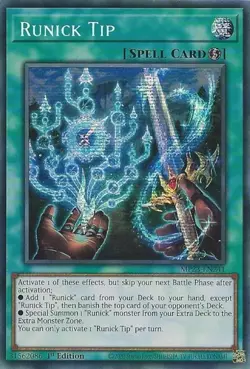 MP23-EN241 Runick Tip - Prismatic Secret Rare Card 1st Edition - Image 1