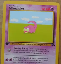 Slowpoke 55/62 1st Edition Common Non-Holo Fossil Set Pokemon Card NM - Image 2