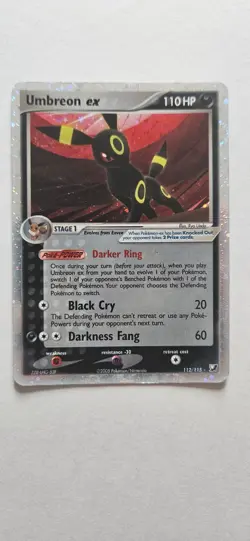 Umbreon ex 112/115 EX Unseen Forces 2005 Holo Rare Pokemon Card TCG - MP Creases - Image 1