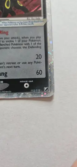 Umbreon ex 112/115 EX Unseen Forces 2005 Holo Rare Pokemon Card TCG - MP Creases - Image 5