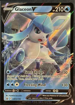 Glaceon V SWSH196 - Black Star Promo Sword & Shield Pokemon TCG - LP Card - Image 1