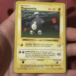 Pokemon Card Base Set Magnemite 53/102 WOTC Vintage SHADOWLESS LP - Image 1