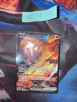 Pokemon TCG Team Rockets Moltres EX Destined Rivals Card 229/182 SIR Stamped - Image 1