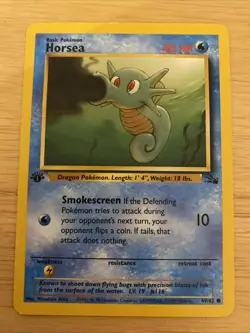 Horsea 49/62 FOSSIL 1st Edition 1999 Pokemon Card - LP - Image 1