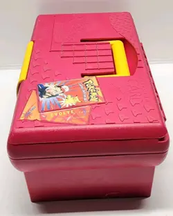 Red Pokemon "Just Stuff" Card Collector Storage Box Only - Image 3