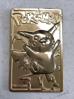 1999 Nintendo Pokemon 23kt Gold Plated Trading Card - Pikachu - Image 1