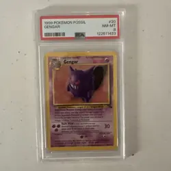1999 Pokemon TCG Gengar Fossil Card 20/62 Regular Rare Non-Holo - Image 1