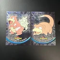 #79 Slowpoke - Pokemon Topps Silver Holo Card - Blue Logo slowking #80 - Image 1