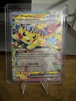 Pokemon TCG Pikachu EX Double Rare Holo Card 057/191 Surging Sparks - Image 1