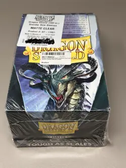 Dragon Shield Matte Clear Standard Size 100 Card Sleeves Display Box Case 1000 7426844785522 - Image 1