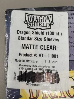 Dragon Shield Matte Clear Standard Size 100 Card Sleeves Display Box Case 1000 7426844785522 - Image 2
