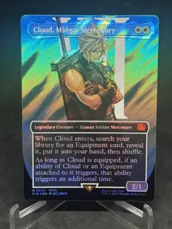 Cloud, Midgar Mercenary (Borderless) (Surge Foil) Final Fantasy Foil - Image 1