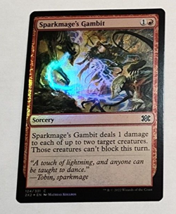 MTG Sparkmages Gambit 124 2X2 Double Masters 2022 Foil Common NM x1 - Image 1