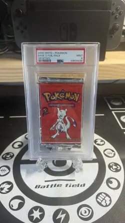 2000 WOTC Pokemon Base Set 2 Foil Pack Mewtwo Graded PSA 9 Mint New Sealed - Image 1