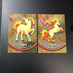 Ponyta #77 Rapidash #78 2000 Topps Pokemon TV Animation holo foil NM - Image 1