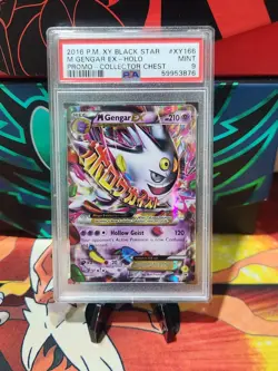 M Mega Gengar EX XY166 Pokemon 2016 Black Star Promo Collector Chest PSA 9 - Image 1