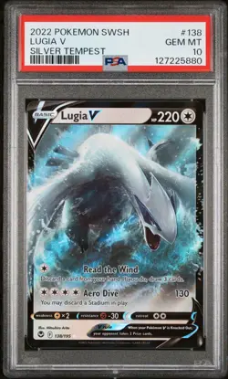 2022 POKEMON SWORD & SHIELD SILVER TEMPEST #138 LUGIA V PSA 10 - Image 1