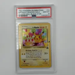 Birthday Pikachu #24 Celebrations Classic Collection PSA 10 Gem Mint Pokemon TCG - Image 1