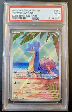 2025 POKEMON DRI EN-DESTINED RIVALS #194 MISTY'S LAPRAS ILLUSTRATION RARE - Image 1