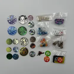 Pokemon Supplies Lot of 18x Official Pokemon TCG Coins w/ ETB Dice & Pin - Image 1
