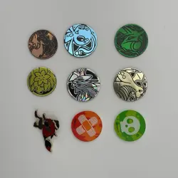 Pokemon Supplies Lot of 18x Official Pokemon TCG Coins w/ ETB Dice & Pin - Image 5
