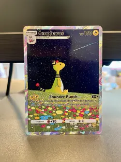 Fan Art Pokemon TCG Pocket Ampharos Holo Illustration Rare Wisdom of Sea and Sky - Image 1