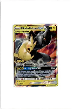 Pokemon TCG Pikachu & Zekrom GX Ultra Rare SM - Team Up 33/181 - Image 1