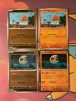 Pokemon TCG Playset - 2x Lunatone (74/132) + 2x Solrock (75/132) Mega Evolution - Image 1