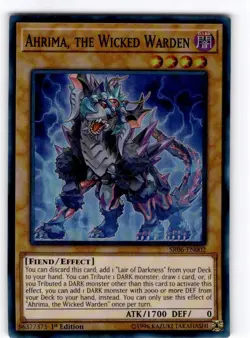 Yu-Gi-Oh 1st edition Ahrima, the Wicked Warden Super Rare #SR06-EN002 - Image 1