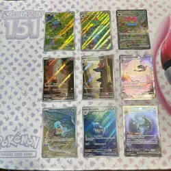 Charizard Blastoise Venusaur SIR Pokemon 151 9 Card Starter Evolutions Set Lot - Image 1