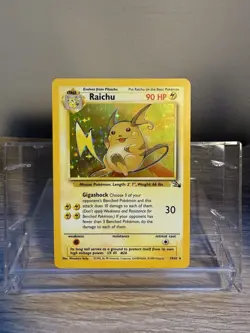 Pokemon Raichu #14/62 Fossil Set Holographic Card 1999-2000 - Image 1