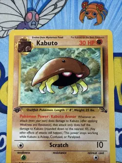 Kabuto 1st Edition Fossil Set Pokemon WOTC TCG Common Card #50/62 LP - Image 2