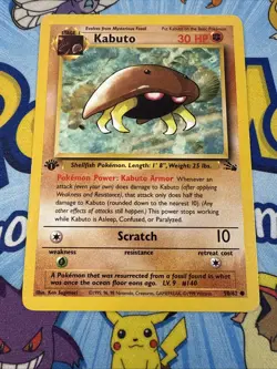 Kabuto 1st Edition Fossil Set Pokemon WOTC TCG Common Card #50/62 LP - Image 3