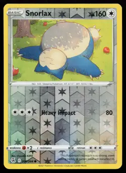 Snorlax 206/264 Reverse Holo SWSH08: Fusion Strike Pokemon Card - Image 1