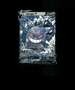 FAN-ART READ DESCRIPTION BELOW HOLO Gengar Card Stained Glass Pokemon Card p1 - Image 1