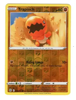 Pokemon TCG Trapinch SWSH Brilliant Stars 074/172 Reverse Holo Common Card NM - Image 1