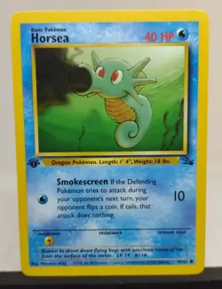Horsea - 49/62 - 1st Edition Fossil - Common - Pokemon Card NM - FREE SHIPPING - Image 1