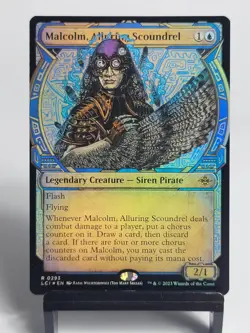MTG - The Lost Caverns of Ixalan - Malcolm, Alluring Scoundrel - Showcase - FOIL - Image 1