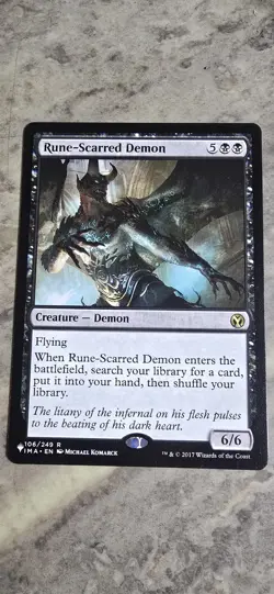 Rune-Scarred Demon The List Reprints Regular Creature Demon Rare MTG NM - Image 1