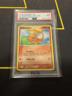 2006 Pokemon TCG Crystal Guardians EX Charmander Rev. Foil PSA Graded Mint 9 - Image 1