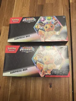 2 x Pokemon Cards TCG Prismatic Evolutions Surprise Box - SEALED - Image 1