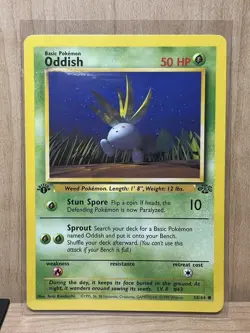 ‘Oddish’ (58/64) 1st Edition Pokemon Card, 1999, WOTC, LP - Image 1