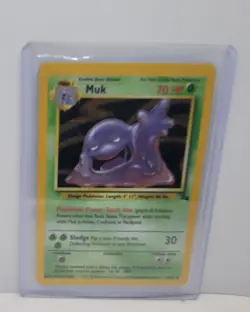 Pokemon Muk 13/62 Fossil WOTC Unlimited Holofoil Rare LP - Image 2