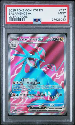 PSA 9 2025 POKEMON JTG EN-JOURNEY TOGETHER ULTRA RARE #177/159 SALAMENCE EX - Image 1