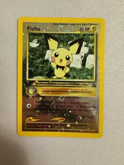 2001 Pokemon - Pichu Reverse Holo - WOTC Black Star Promo #35 - MULTI SWIRL!! - Image 1