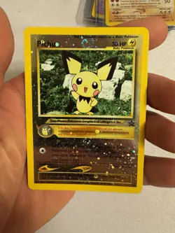 2001 Pokemon - Pichu Reverse Holo - WOTC Black Star Promo #35 - MULTI SWIRL!! - Image 2