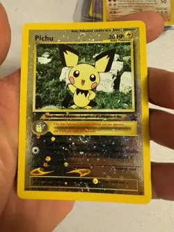 2001 Pokemon - Pichu Reverse Holo - WOTC Black Star Promo #35 - MULTI SWIRL!! - Image 3